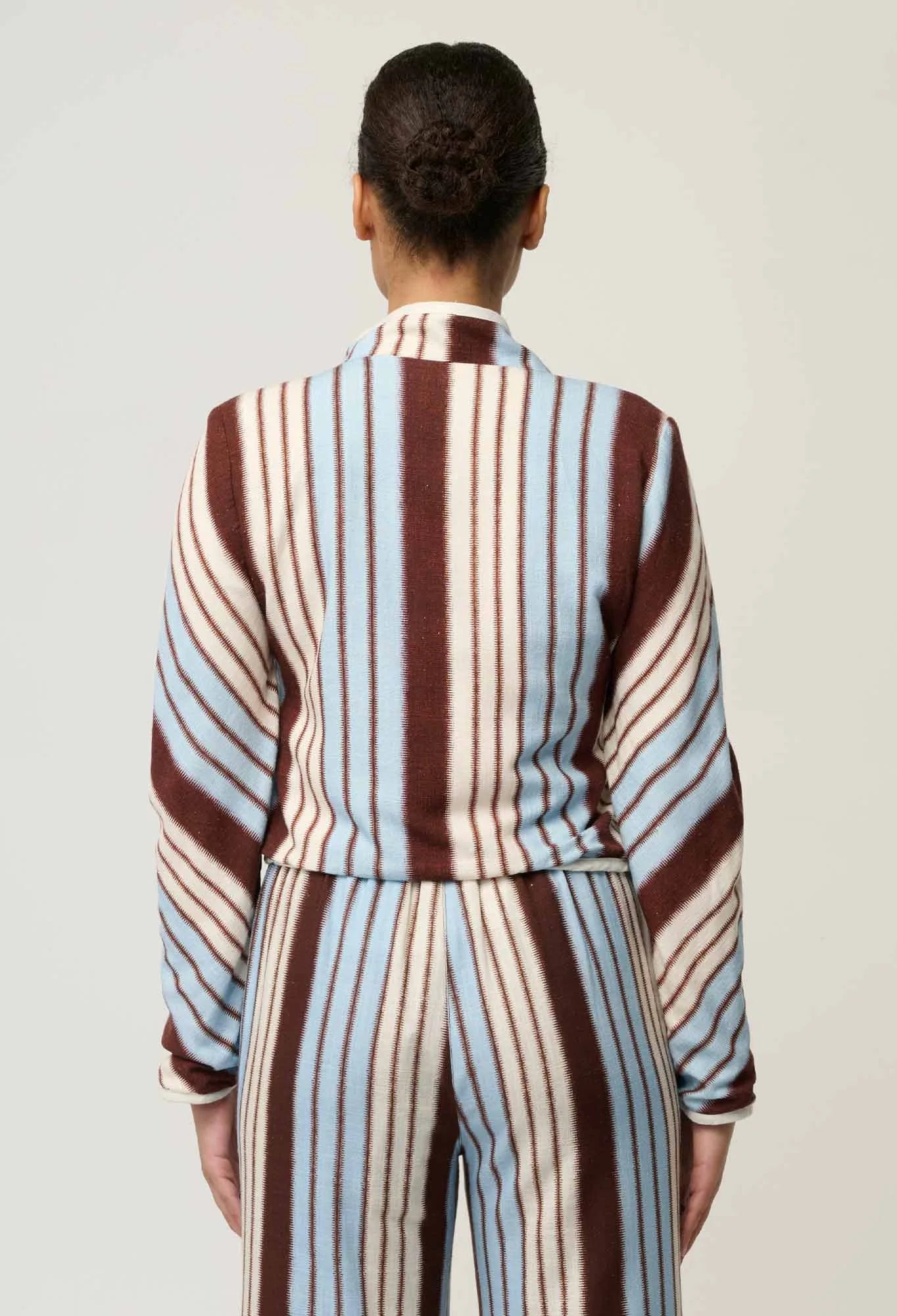 Delray Reversible Printed Jacket-Nautilus Bloom /  Iridescent Stripe