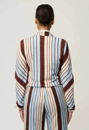 Delray Reversible Printed Jacket-Nautilus Bloom /  Iridescent Stripe