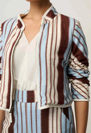 Delray Reversible Printed Jacket-Nautilus Bloom /  Iridescent Stripe