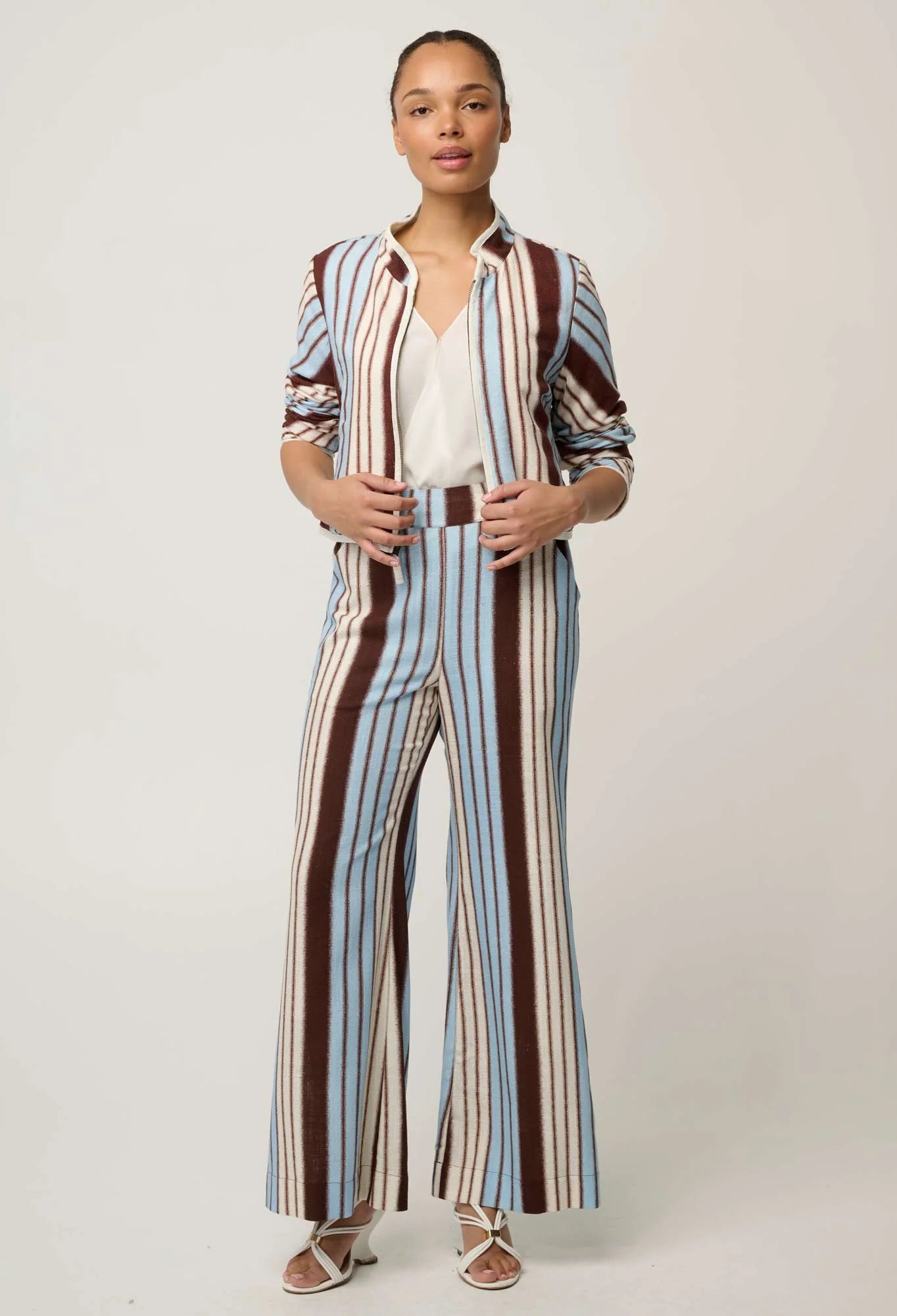 Delray Reversible Printed Jacket-Nautilus Bloom /  Iridescent Stripe