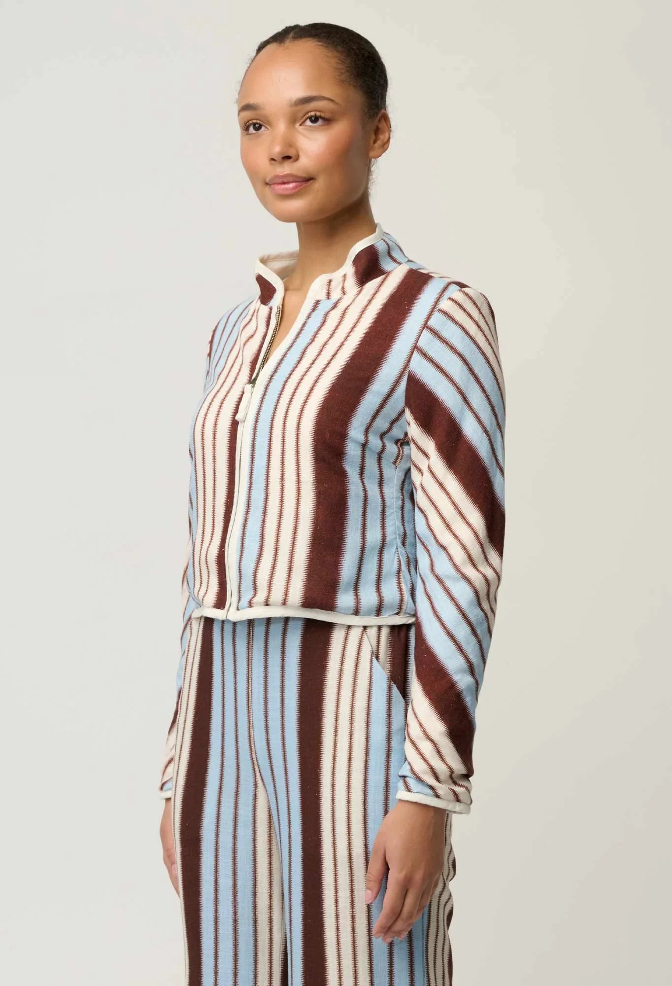Delray Reversible Printed Jacket-Nautilus Bloom /  Iridescent Stripe