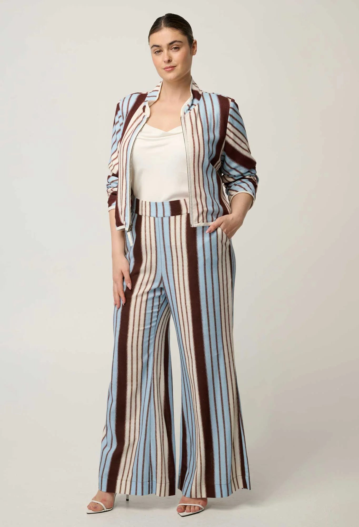Delray Reversible Printed Jacket-Nautilus Bloom /  Iridescent Stripe