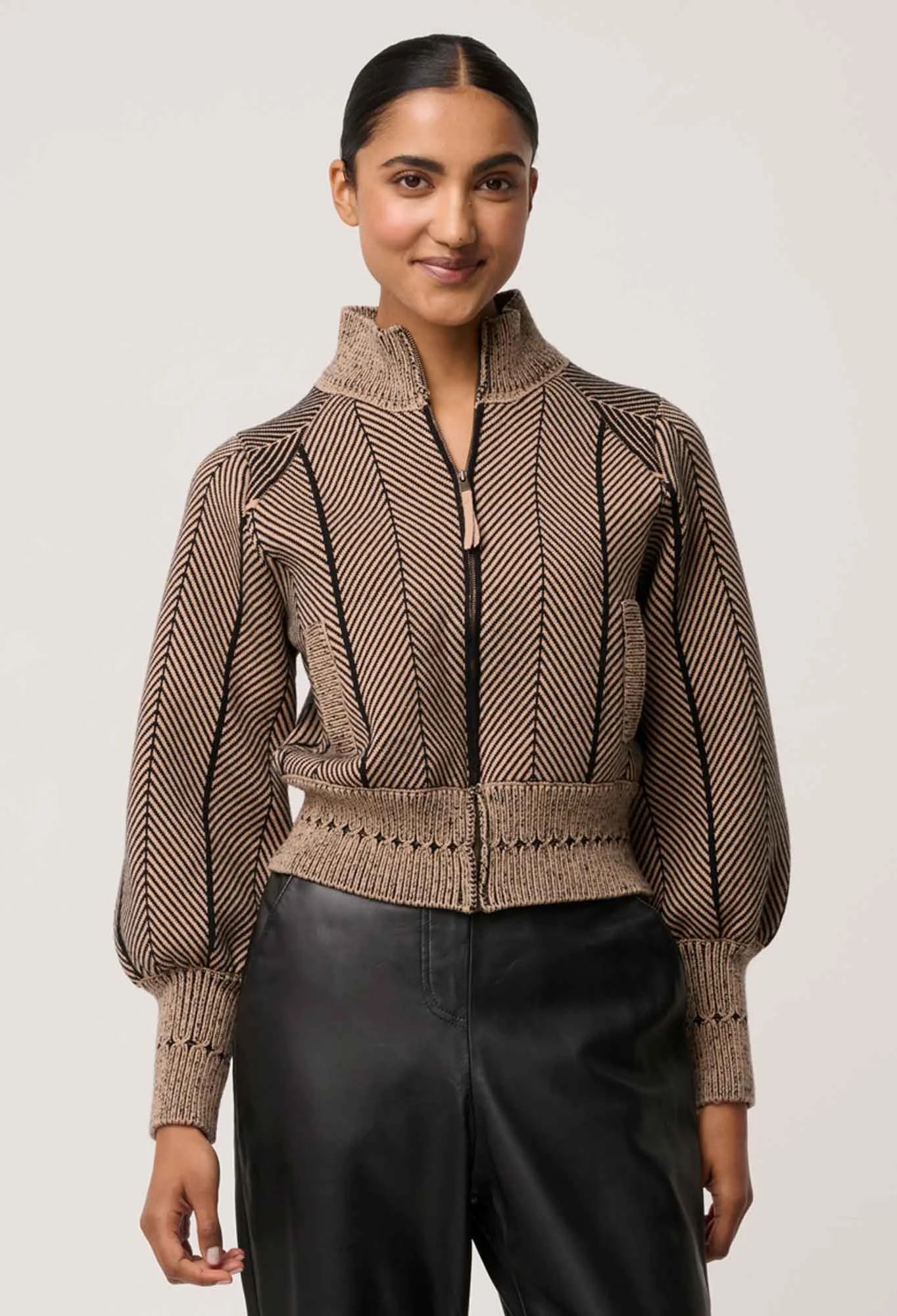 Jeanne Wool Blend Knit Bomber - Presence Hamilton
