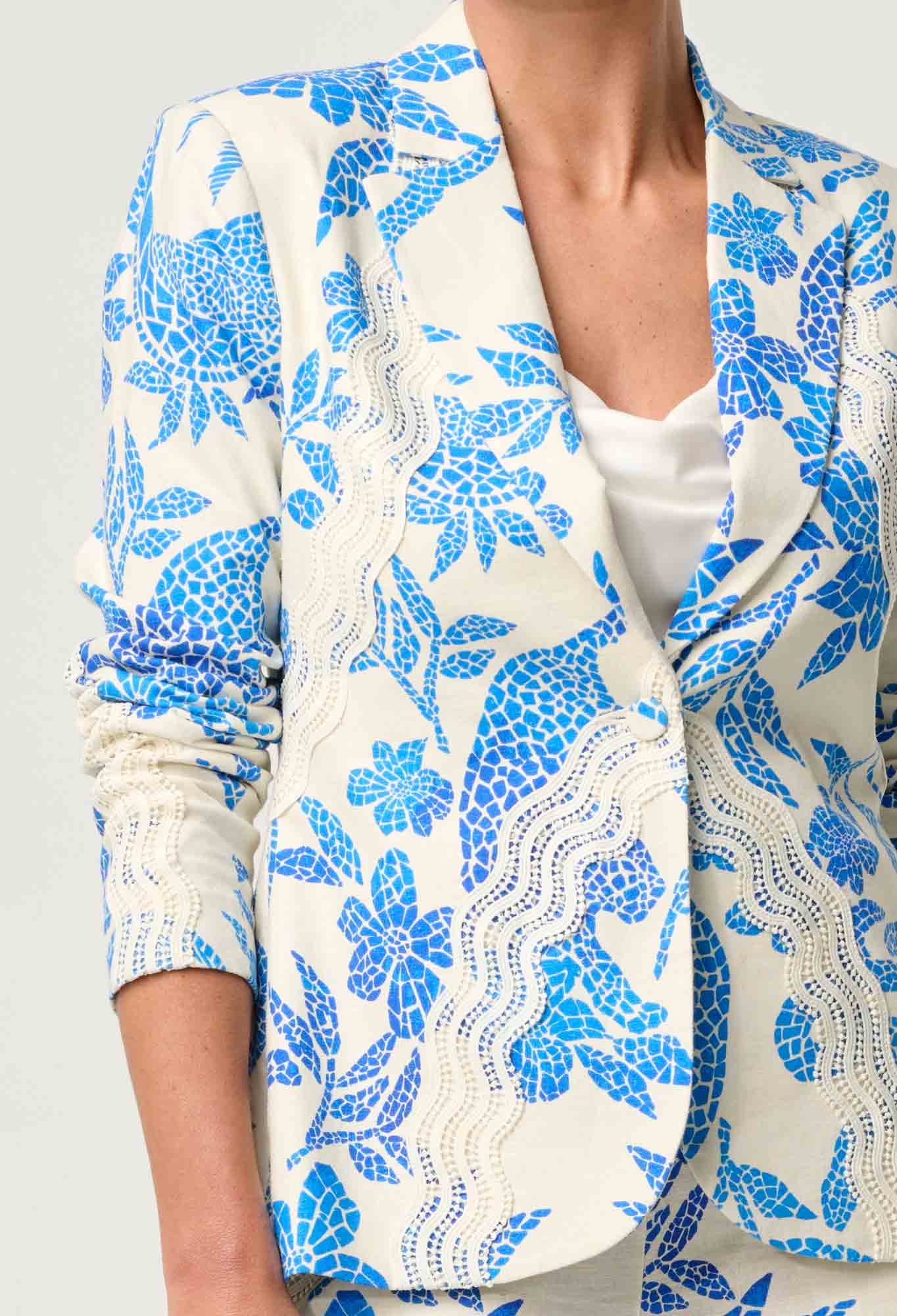 Leandro Stretch Printed Blazer