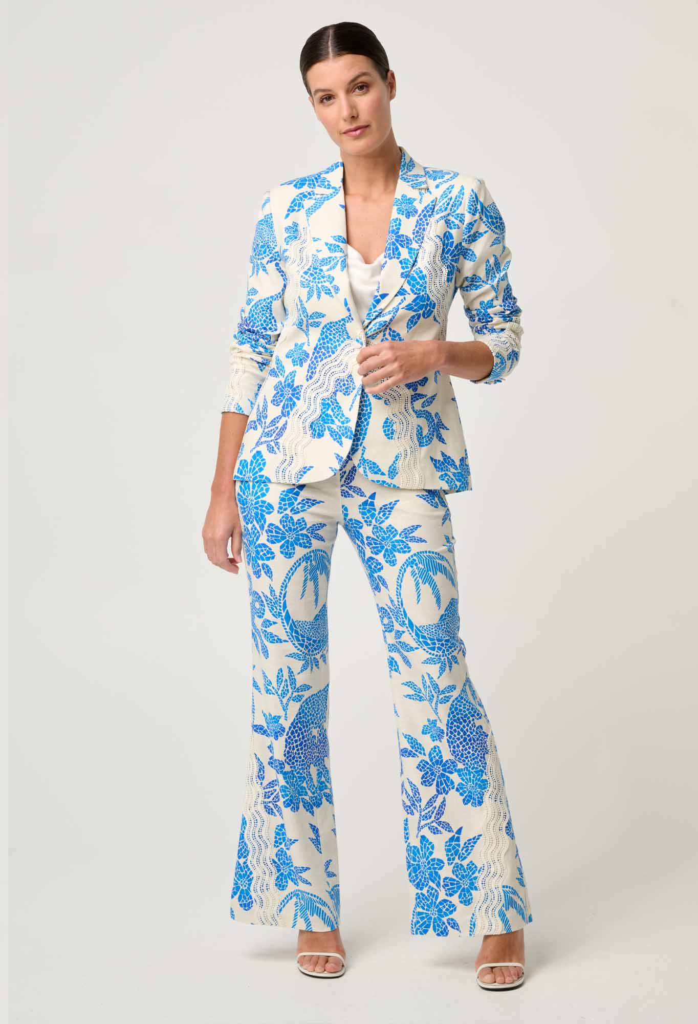 Leandro Stretch Printed Blazer