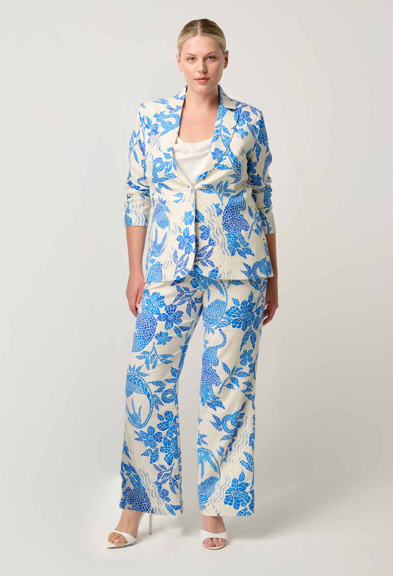 Leandro Stretch Printed Blazer