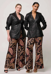 Calypso Leather Panelled Blazer- Black