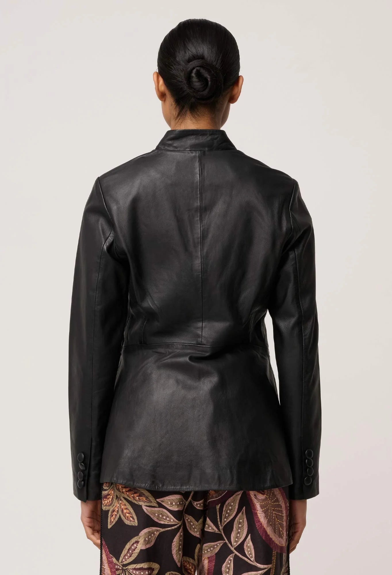 Calypso Leather Panelled Blazer- Black