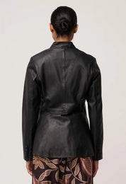 Calypso Leather Panelled Blazer- Black