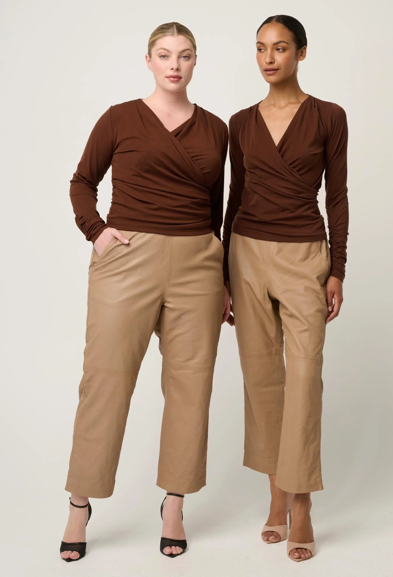 Aster Lyocell Wrap Top- Mocha