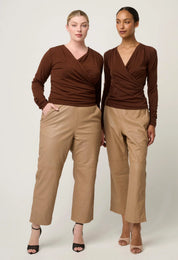 Aster Lyocell Wrap Top- Mocha