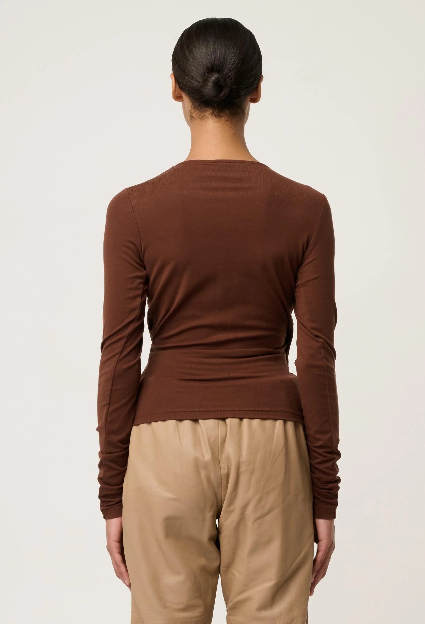 Aster Lyocell Wrap Top- Mocha