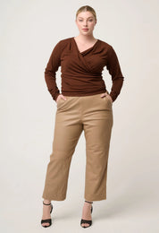 Aster Lyocell Wrap Top- Mocha