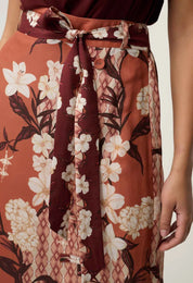 Adria Midi Button Detail Skirt -Amber Vine