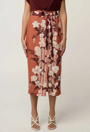 Adria Midi Button Detail Skirt -Amber Vine