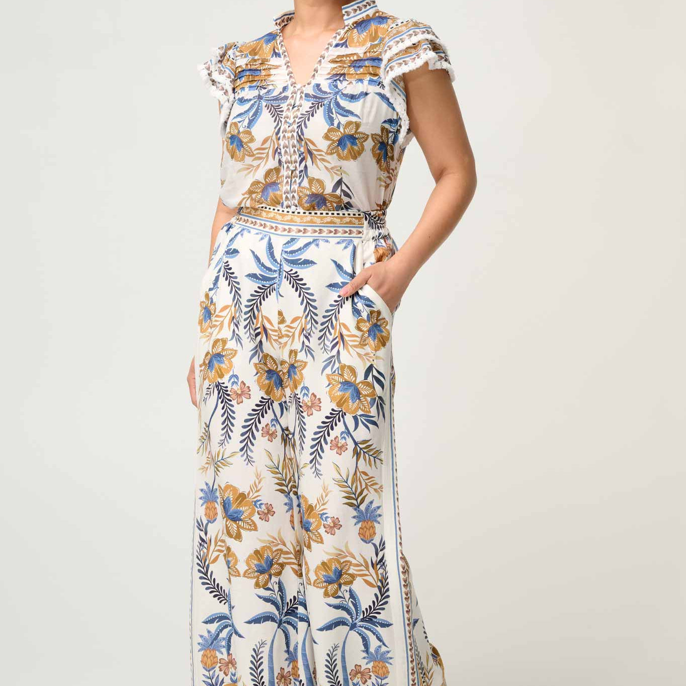 Willow Viscose Dobby Panel Pant - Presence Hamilton