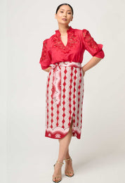 Nora Scoop Hem Midi Skirt - Petite