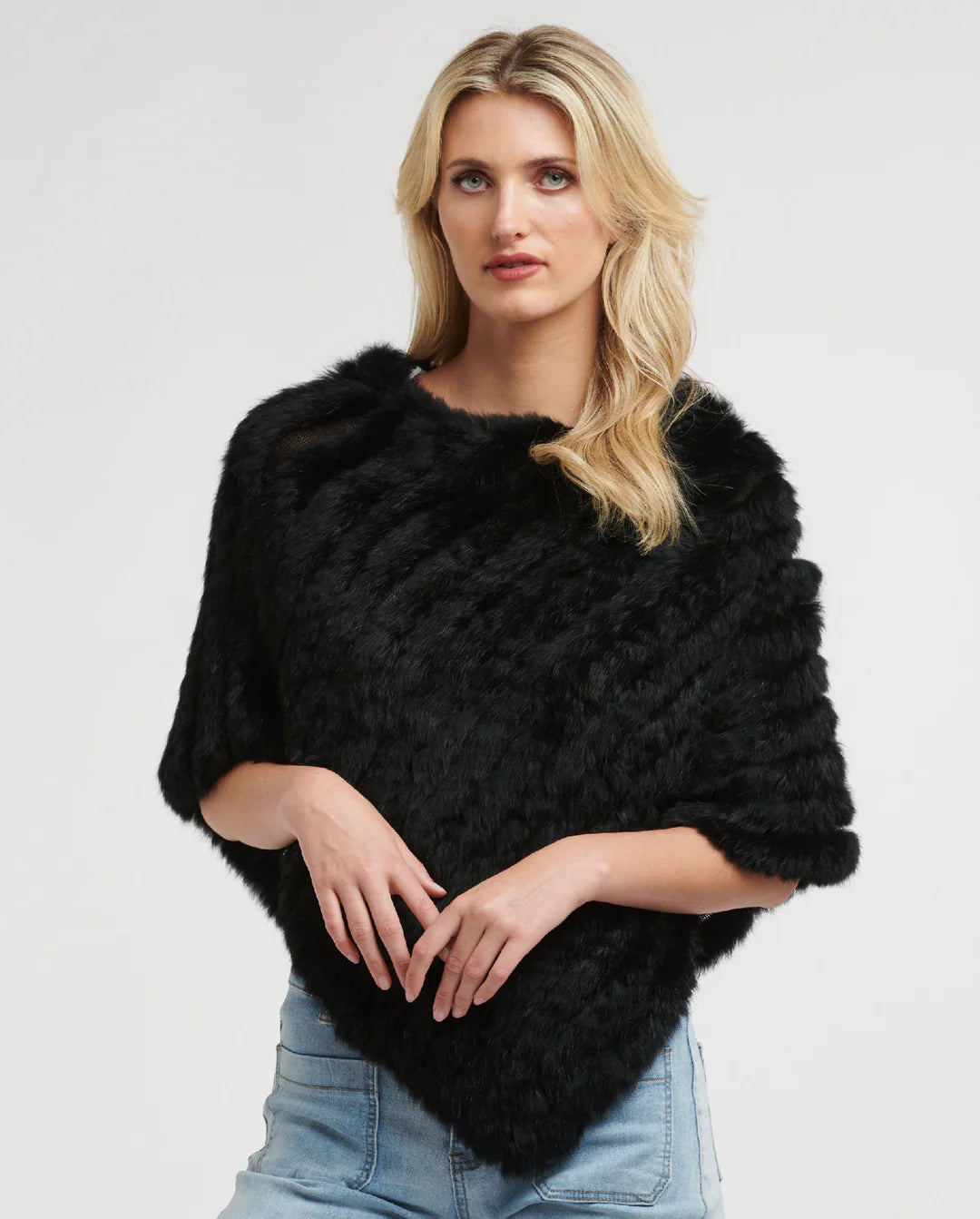 365 Days Fur Poncho - Black - Presence Hamilton