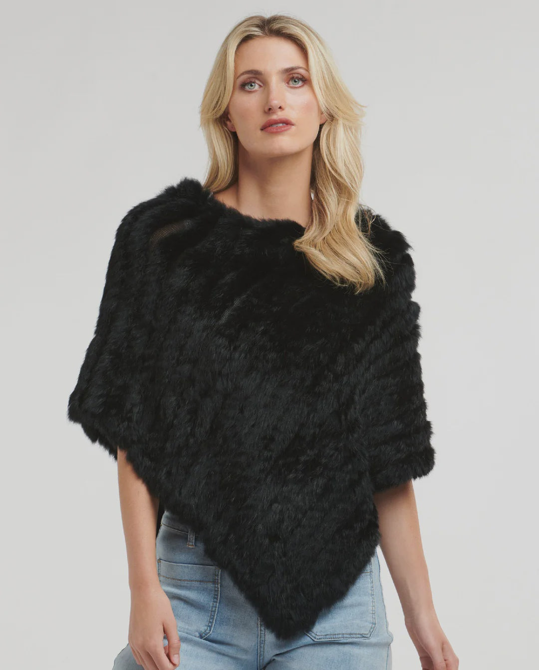 365 Days Fur Poncho - Black - Presence Hamilton