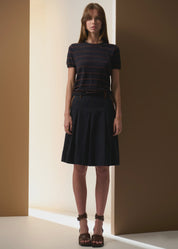 Sable Tee Stripe - Ink/Choc