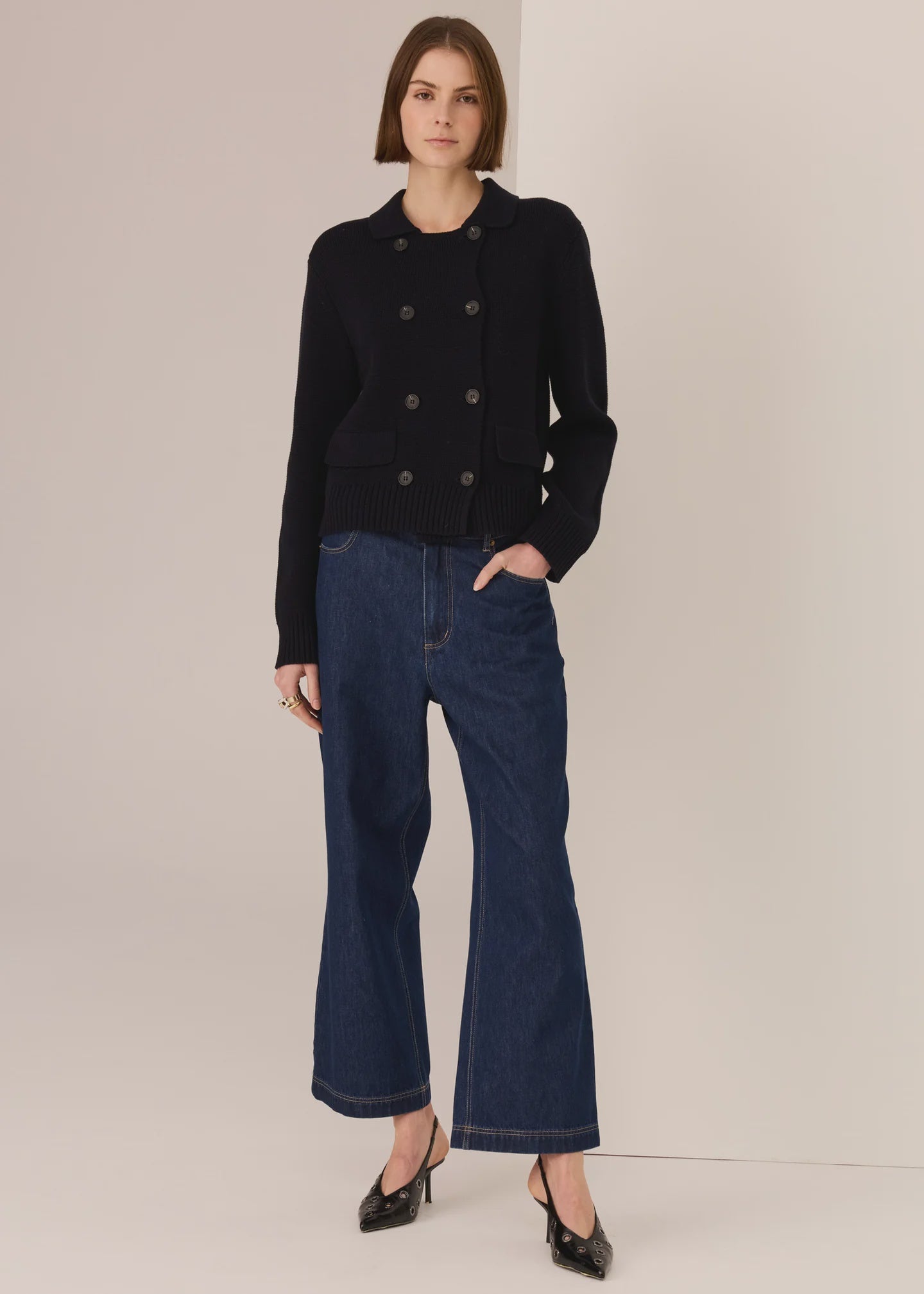 Taylor Double Knit Jacket- Ink - Presence Hamilton