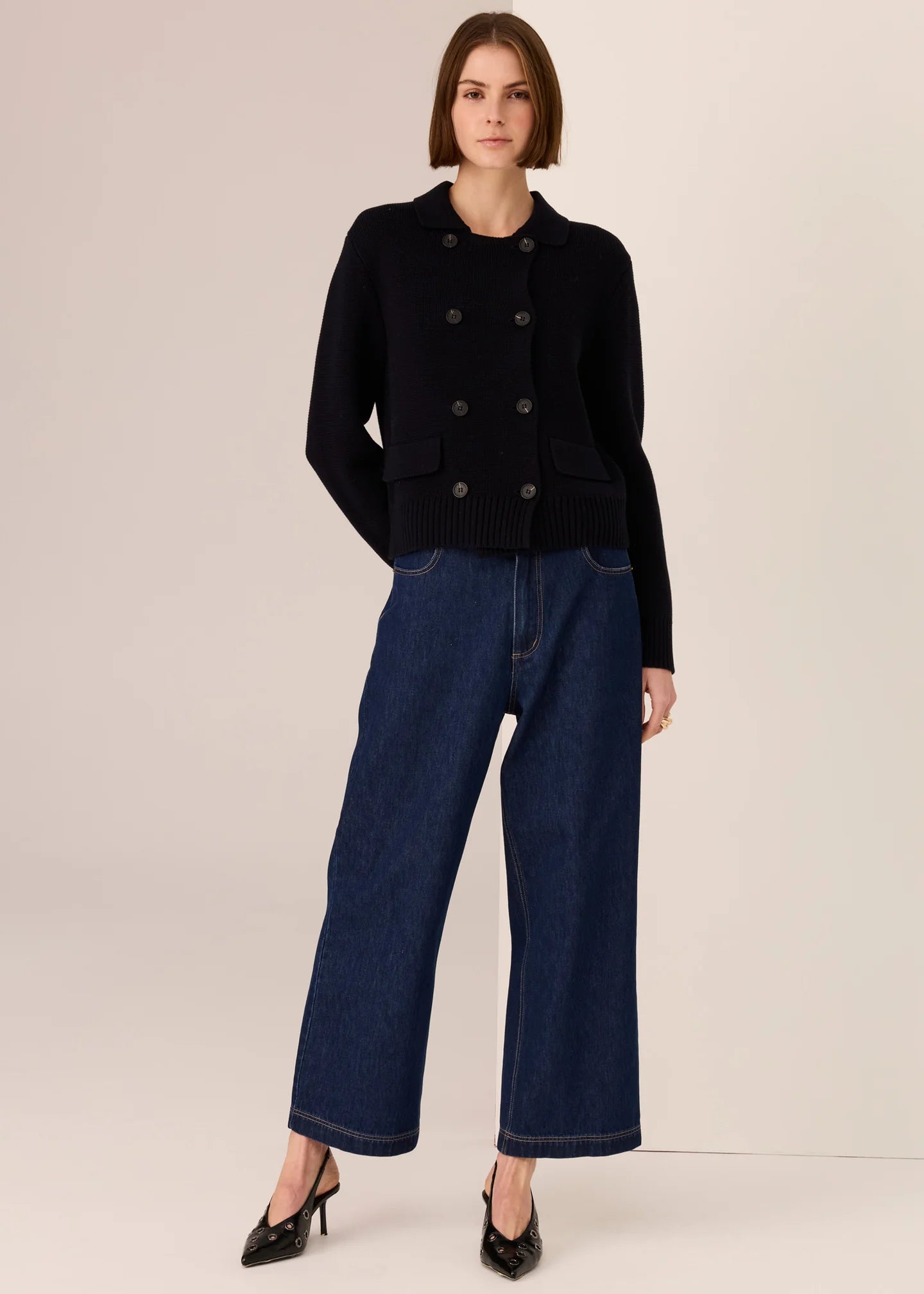 Taylor Double Knit Jacket- Ink - Presence Hamilton