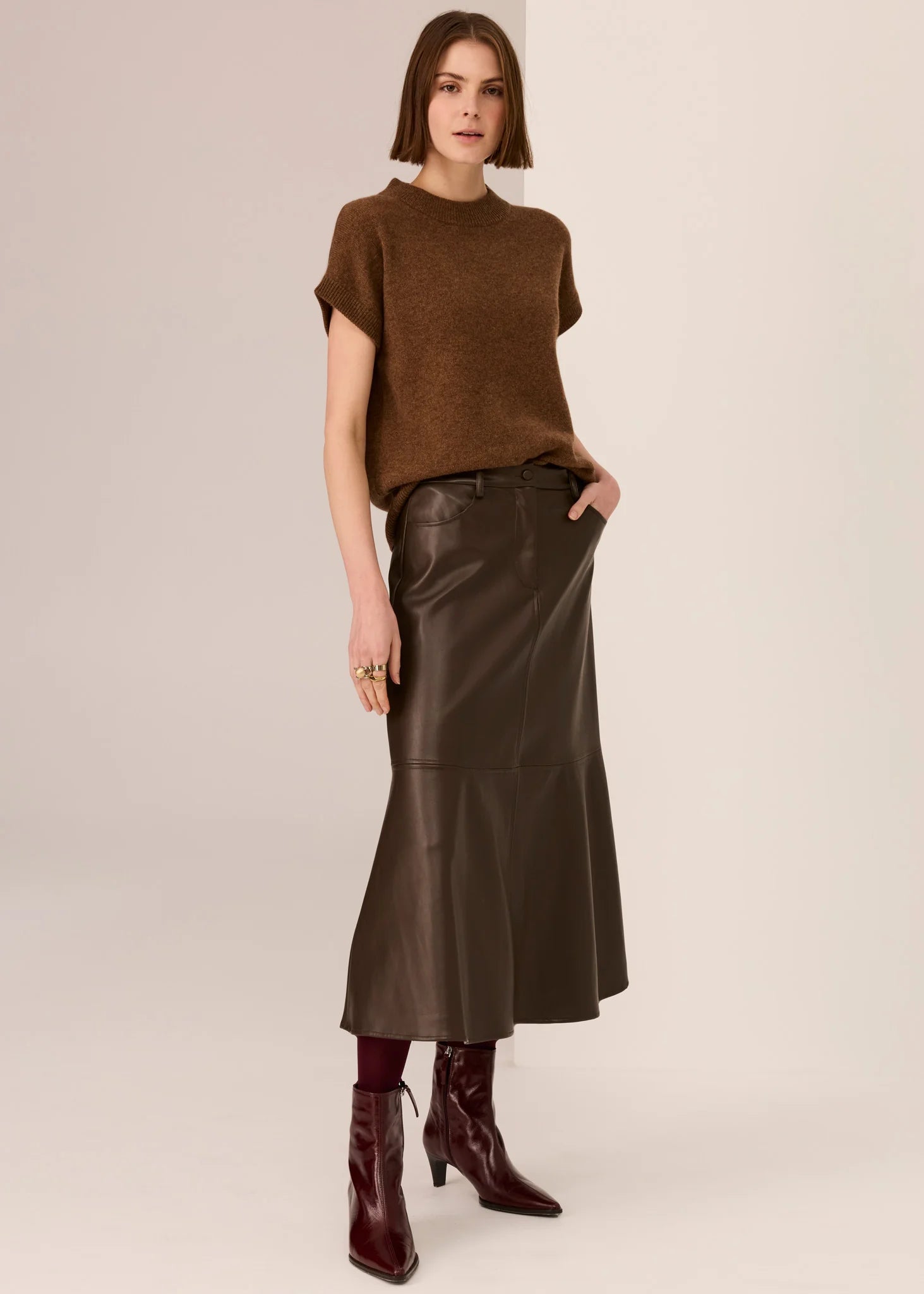 Astor Knit Top- Toffee - Presence Hamilton