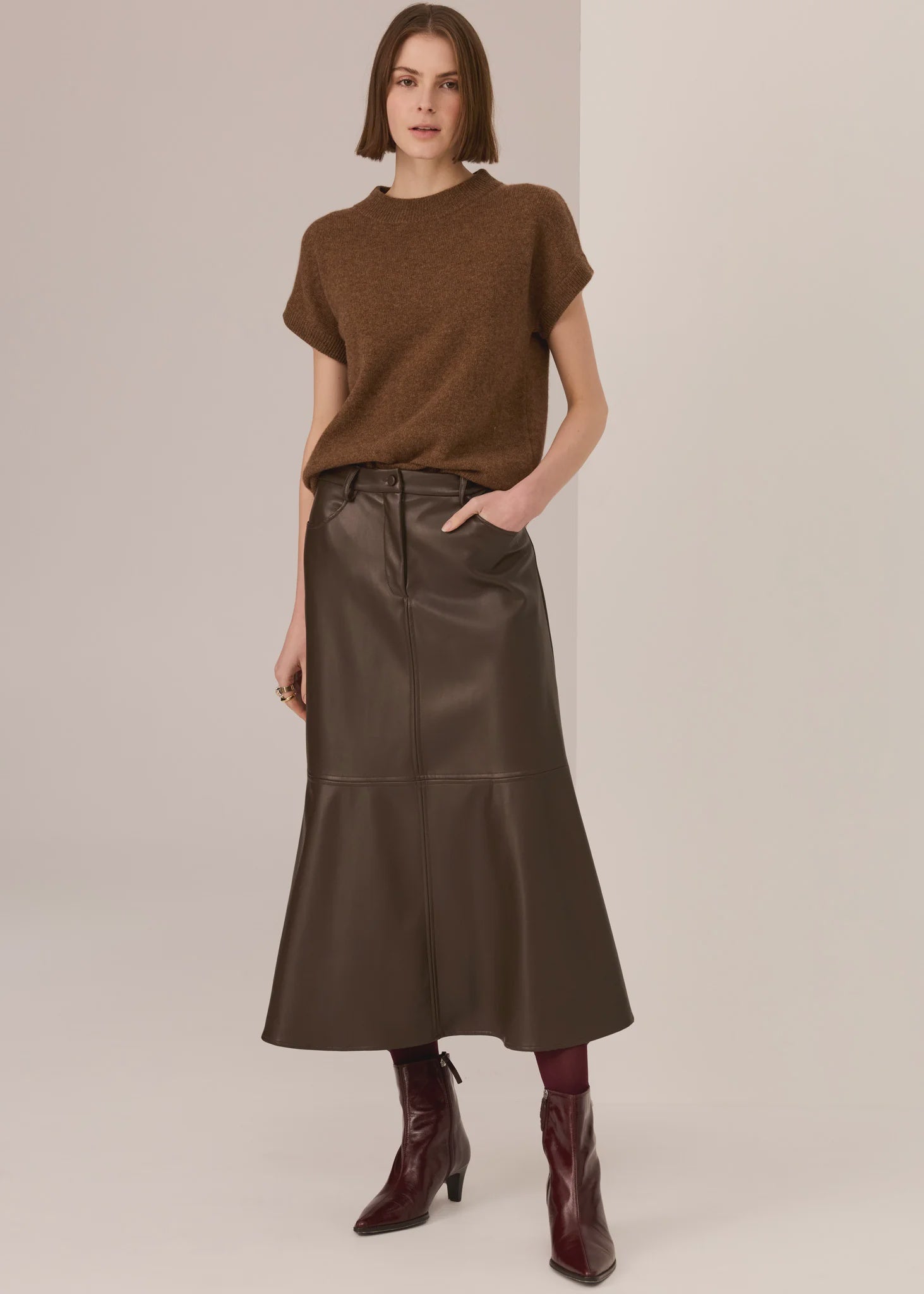 Astor Knit Top- Toffee - Presence Hamilton