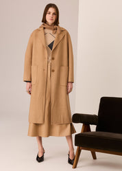Cohen Long Wool Coat- Camel - Presence Hamilton