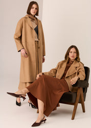 Cohen Long Wool Coat- Camel - Presence Hamilton
