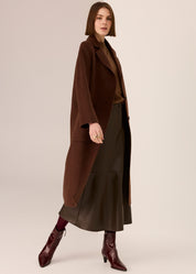 Cohen Long Wool Coat- Walnut - Presence Hamilton