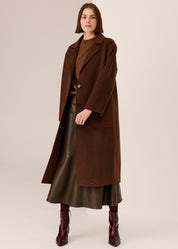 Cohen Long Wool Coat- Walnut - Presence Hamilton