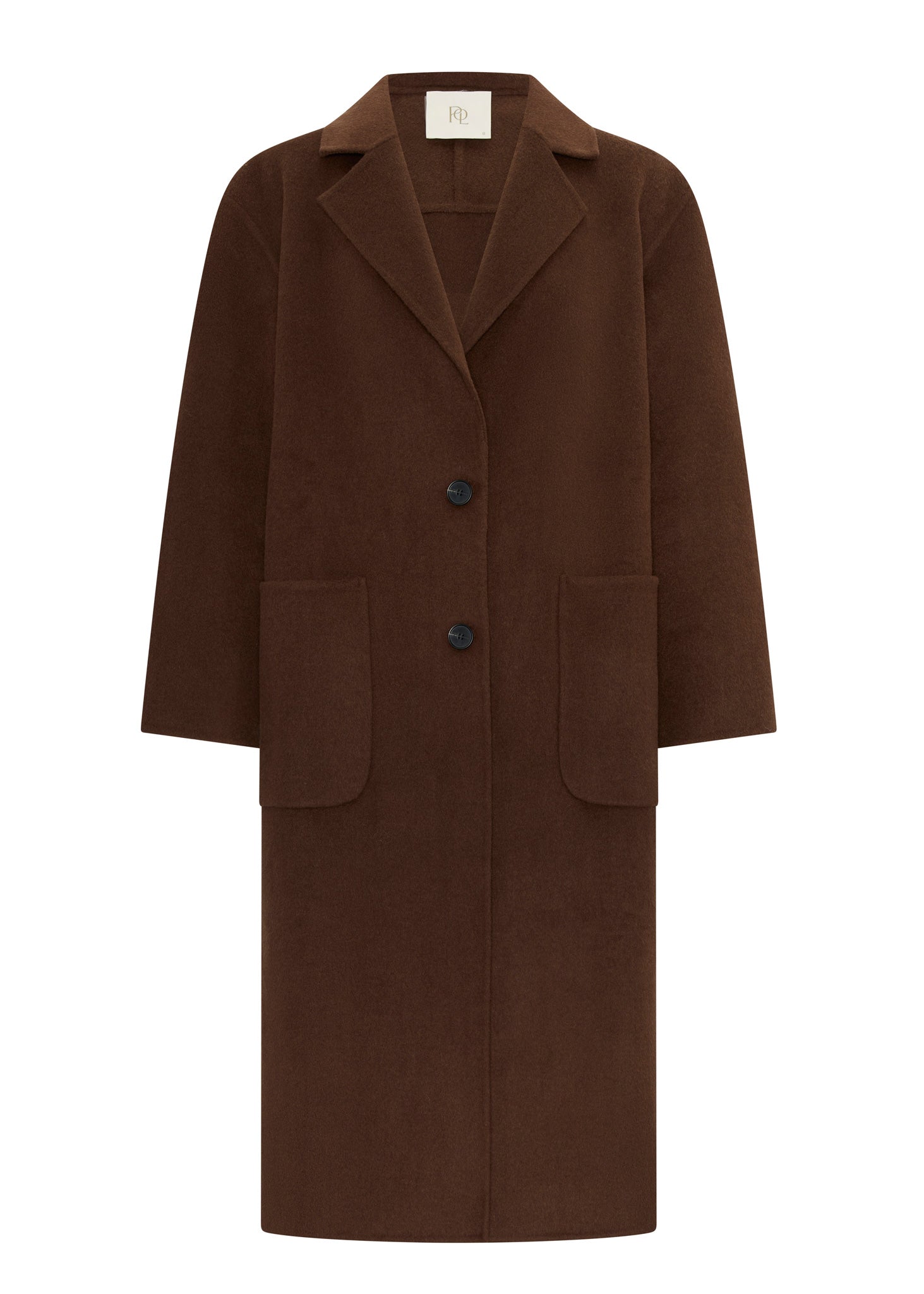 Cohen Long Wool Coat- Walnut - Presence Hamilton