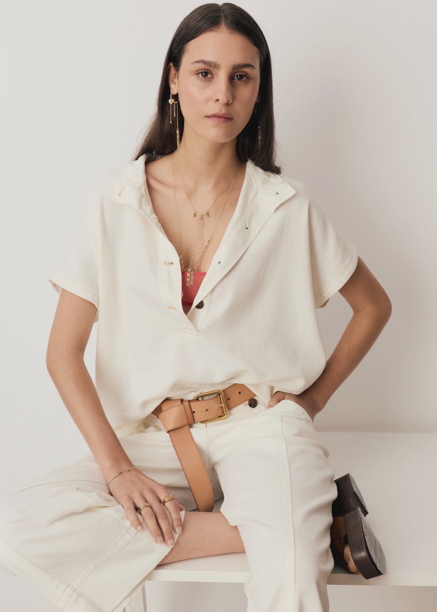 Anise Denim Shirt - Chalk - Presence Hamilton