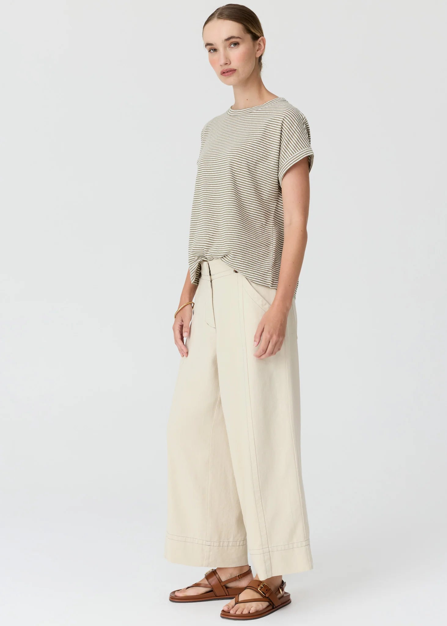 Mast Stripe Tee- Fern - Presence Hamilton