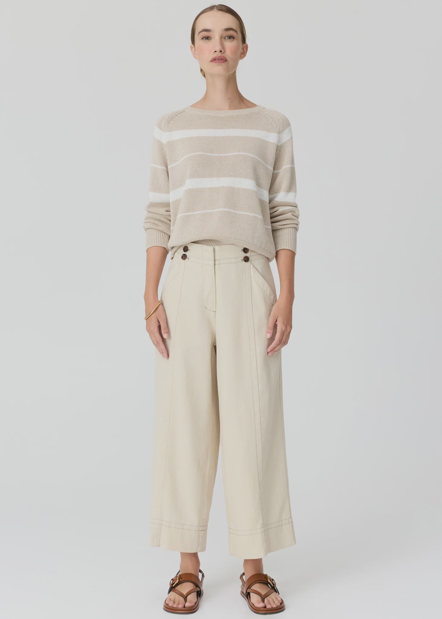 Anise Crop Pant- Pebble - Presence Hamilton