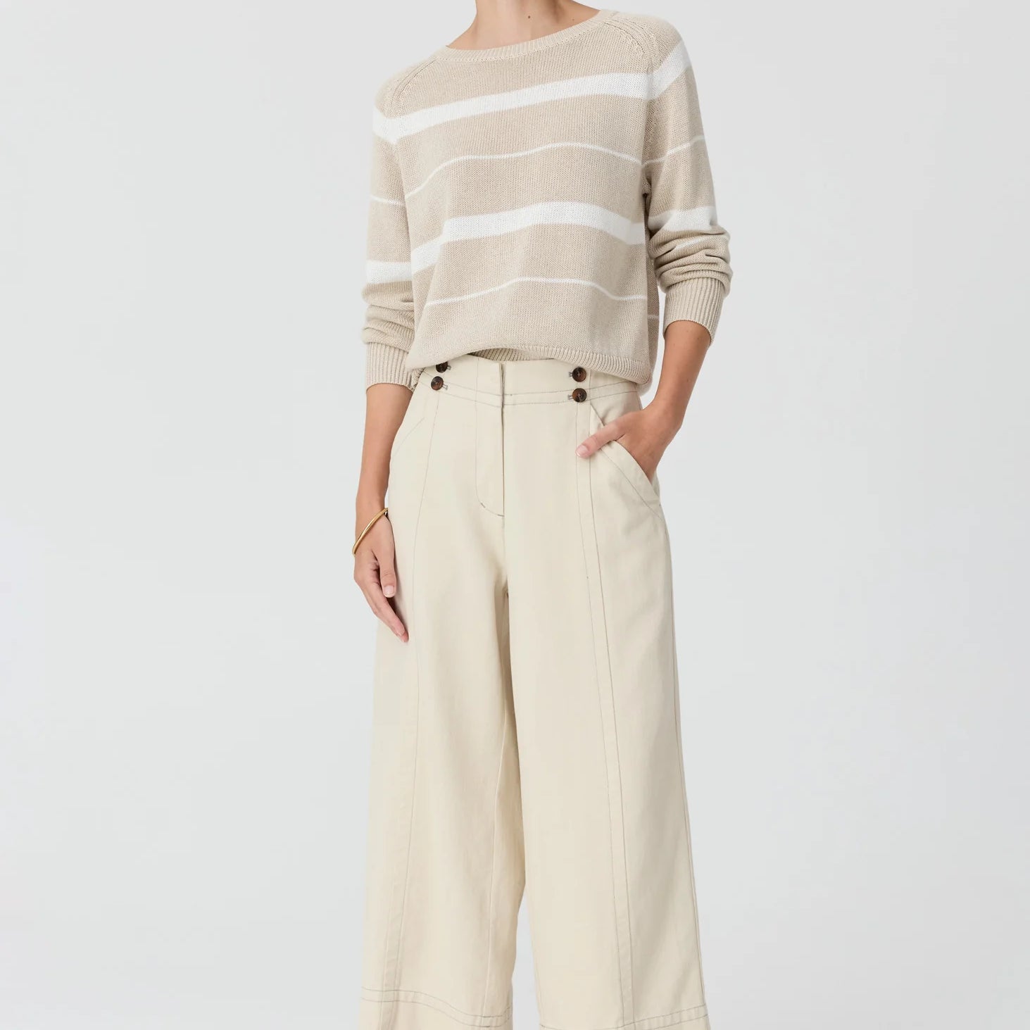 Anise Crop Pant- Pebble - Presence Hamilton