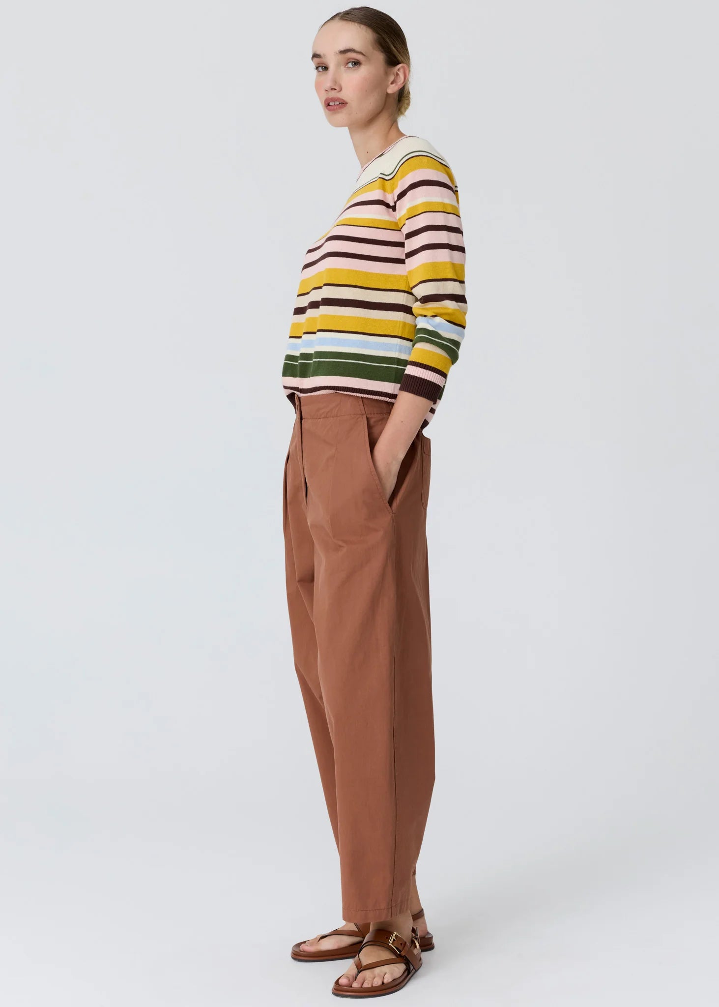 Alma Barrel Pant- Toffee