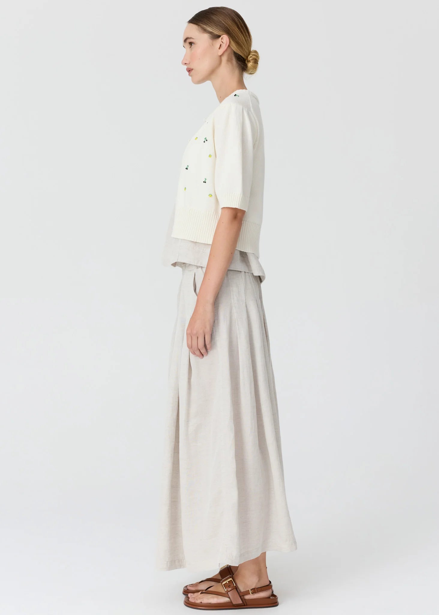 Viloa Short Sleeve Cardigan- Chalk
