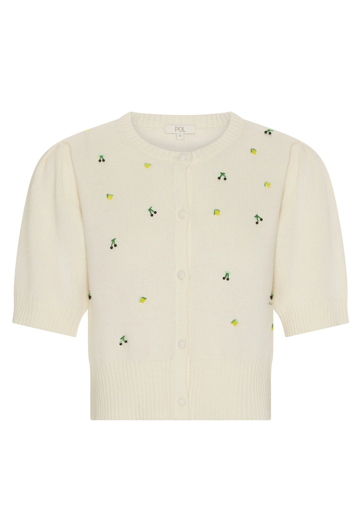 Viloa Short Sleeve Cardigan- Chalk - Presence Hamilton
