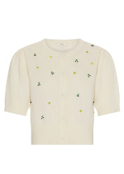 Viloa Short Sleeve Cardigan- Chalk