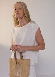 Nala Check Tee -  White