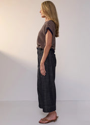 Naia Wobble Stripe Tee- Ink & Clay