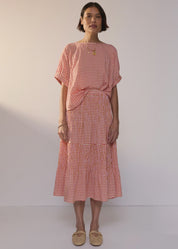 Mira Top- Pink Gingham