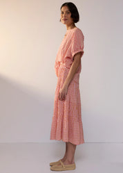 Mira Top- Pink Gingham
