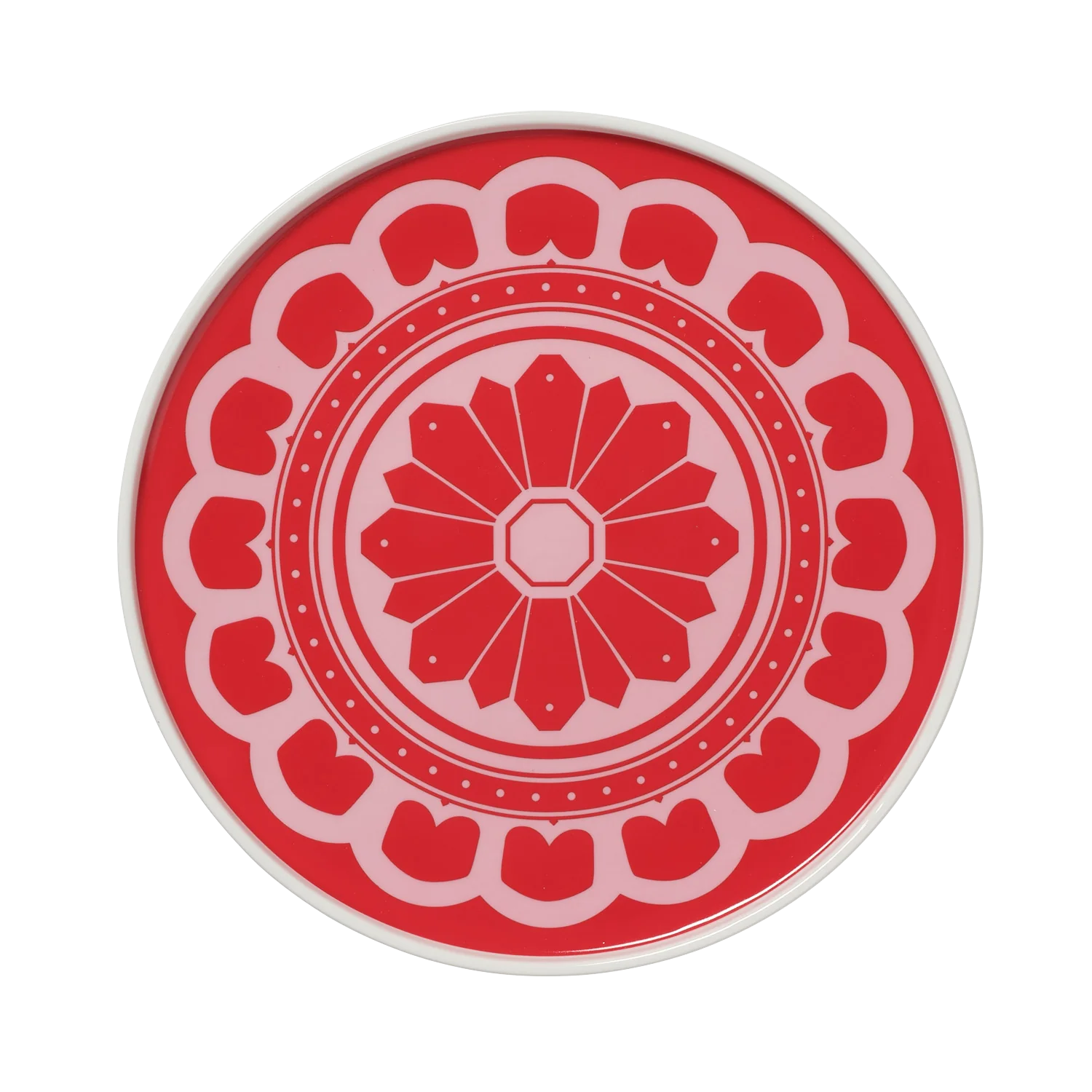 Red & Pink Flower Plate