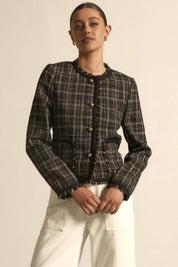 Quill Jacket- Black Porcelain Check