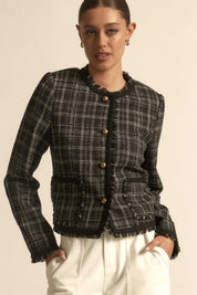 Quill Jacket- Black Porcelain Check