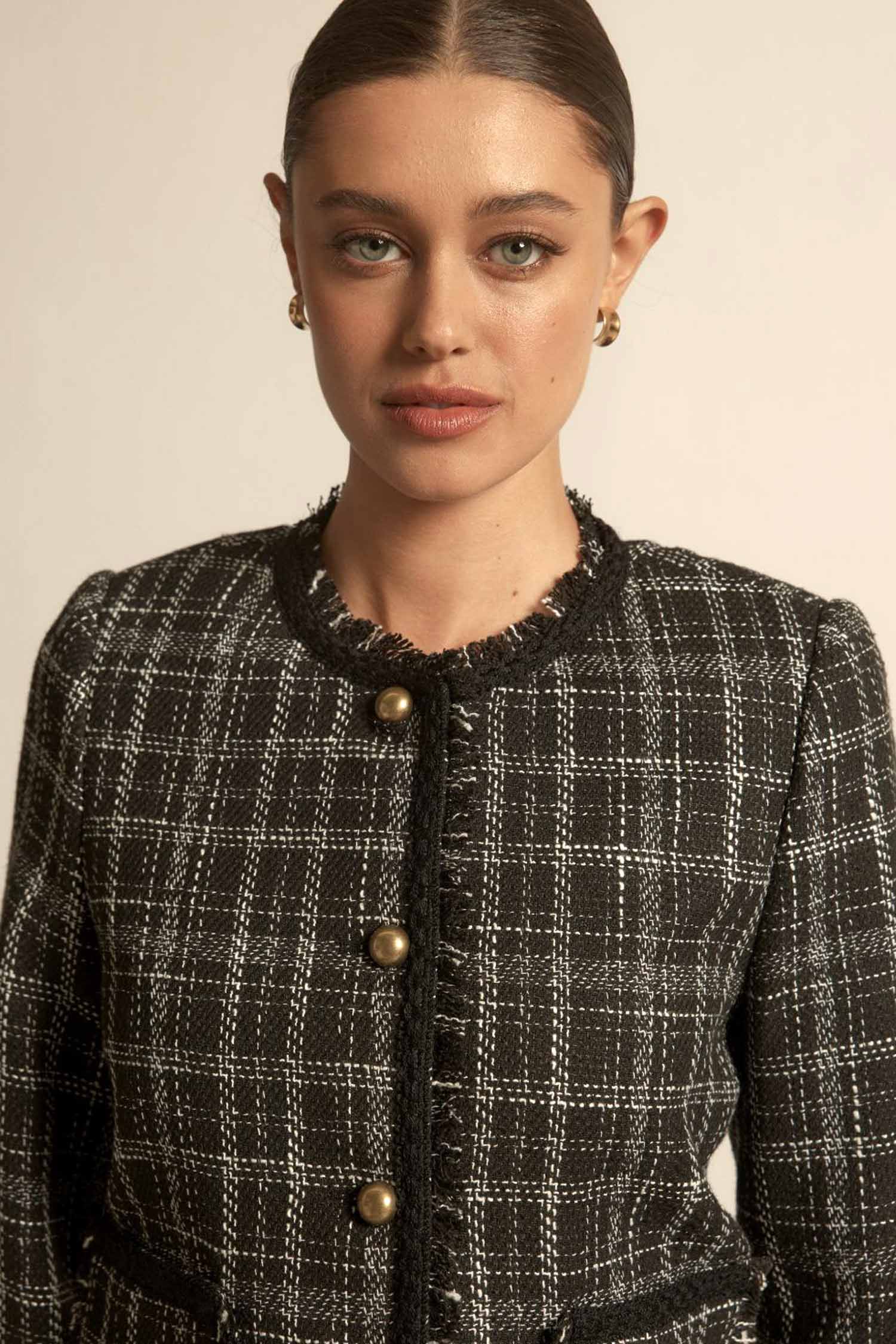 Quill Jacket- Black Porcelain Check