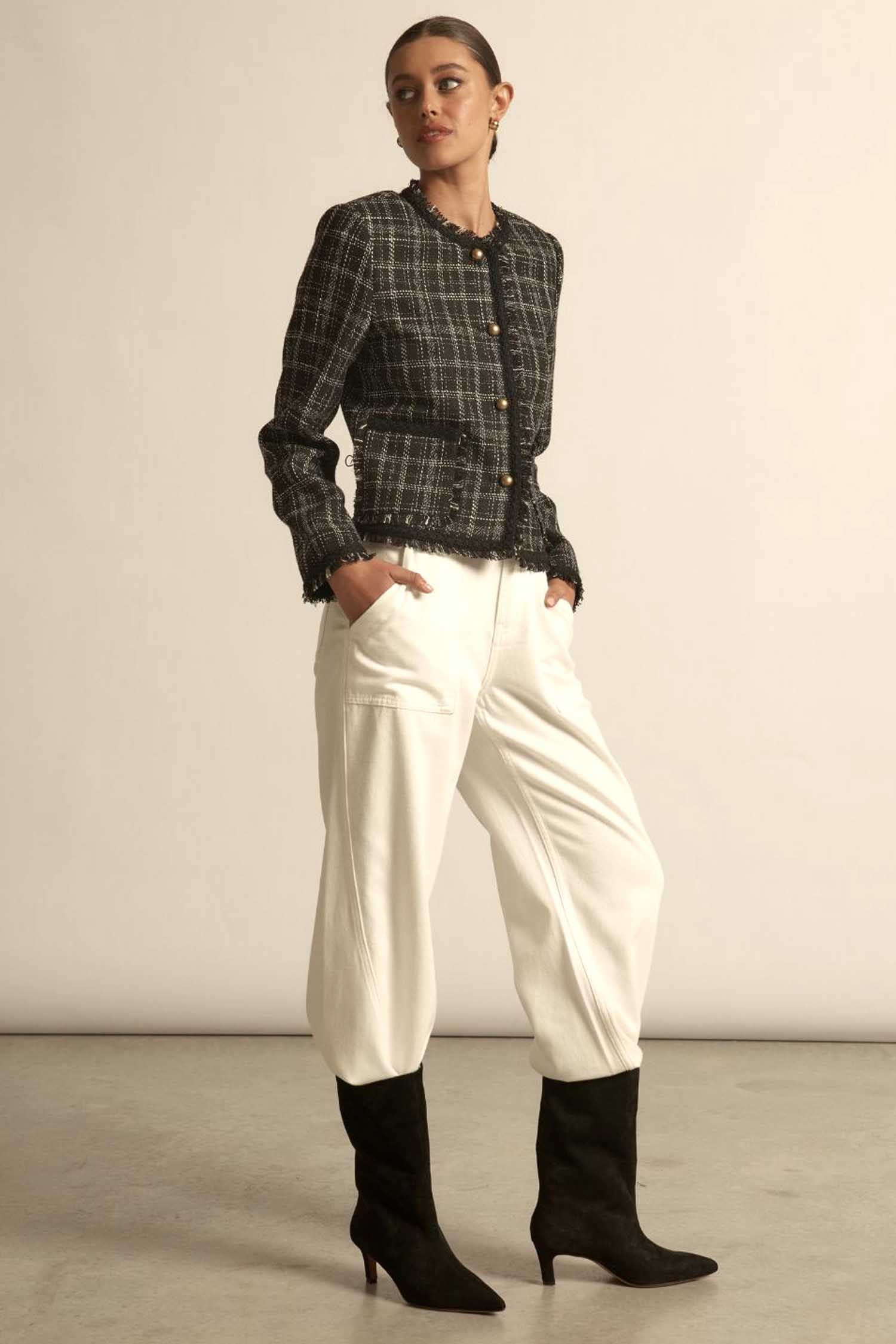 Quill Jacket- Black Porcelain Check